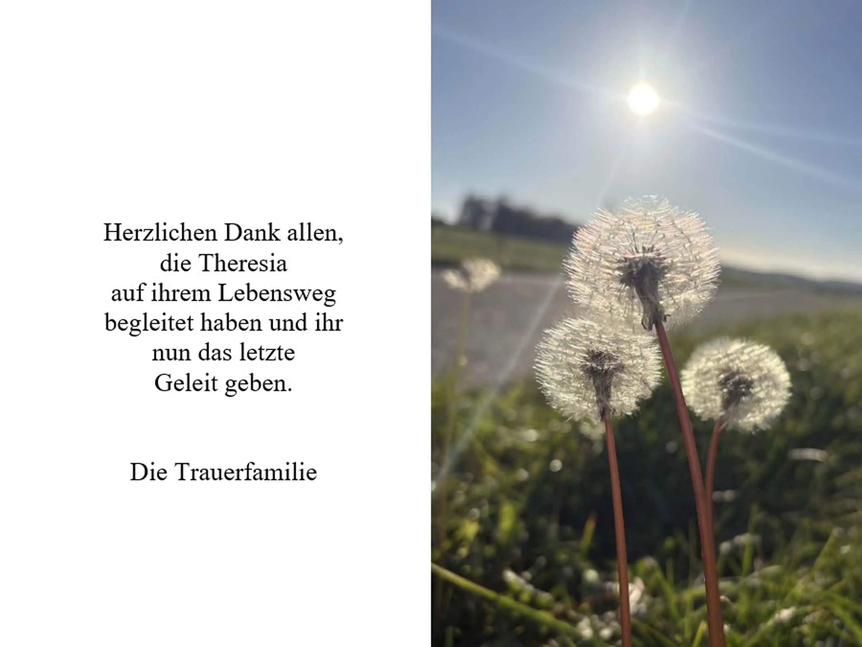 Sterbebild Außen
