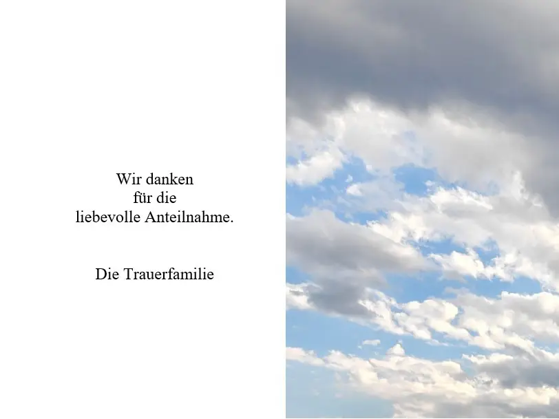 Sterbebild Außen