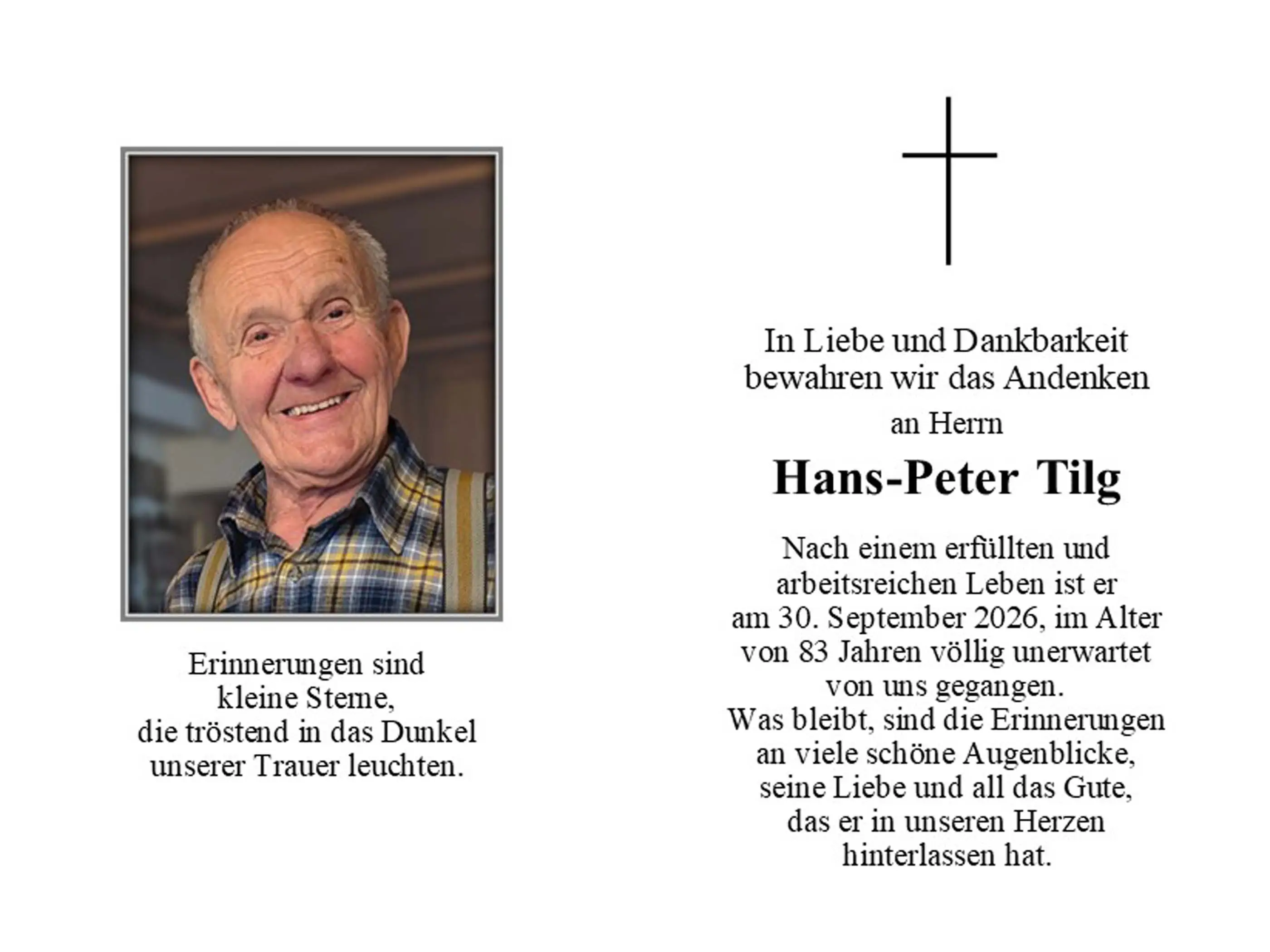 Sterbebild Innen