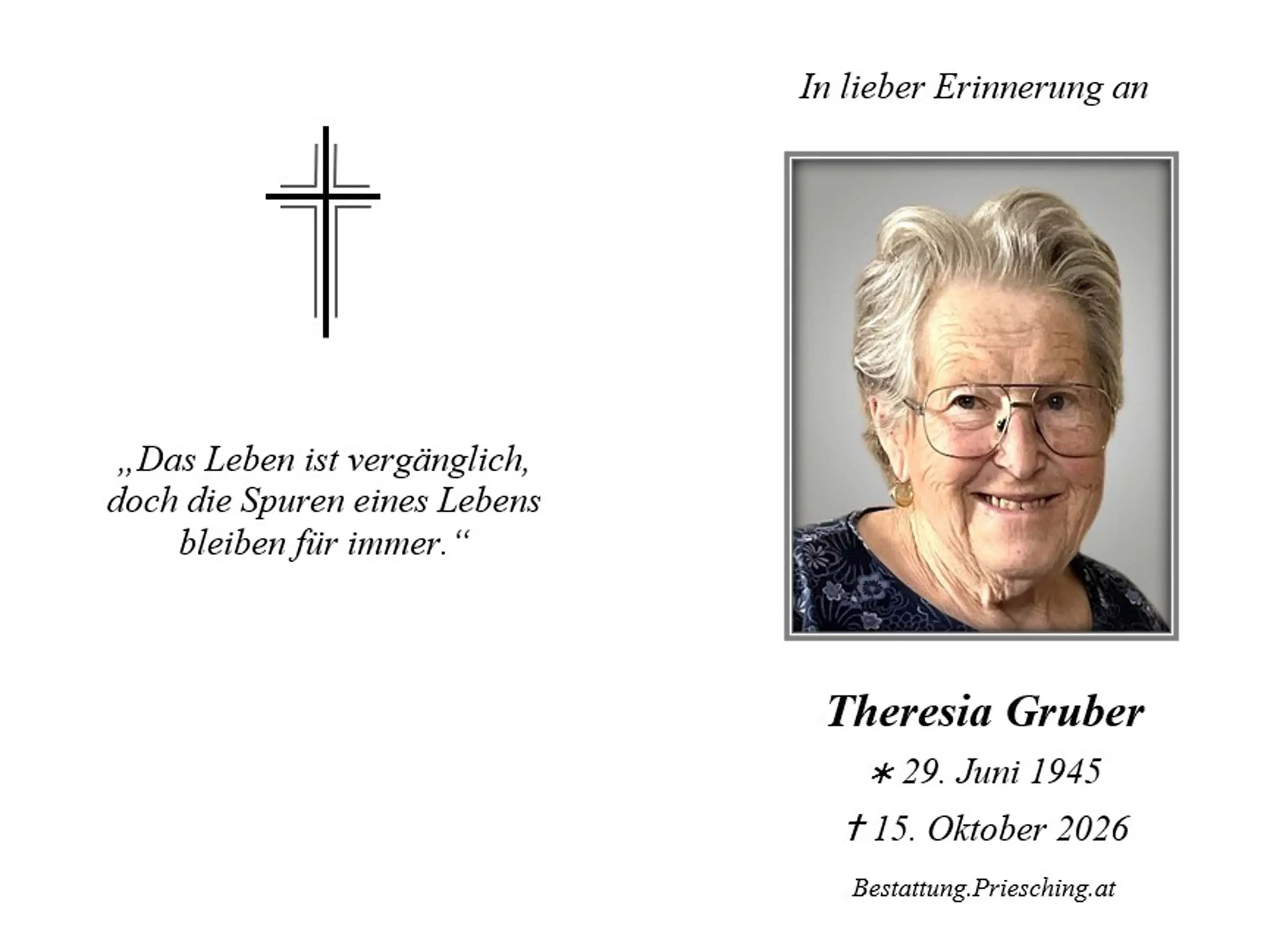 Sterbebild Innen