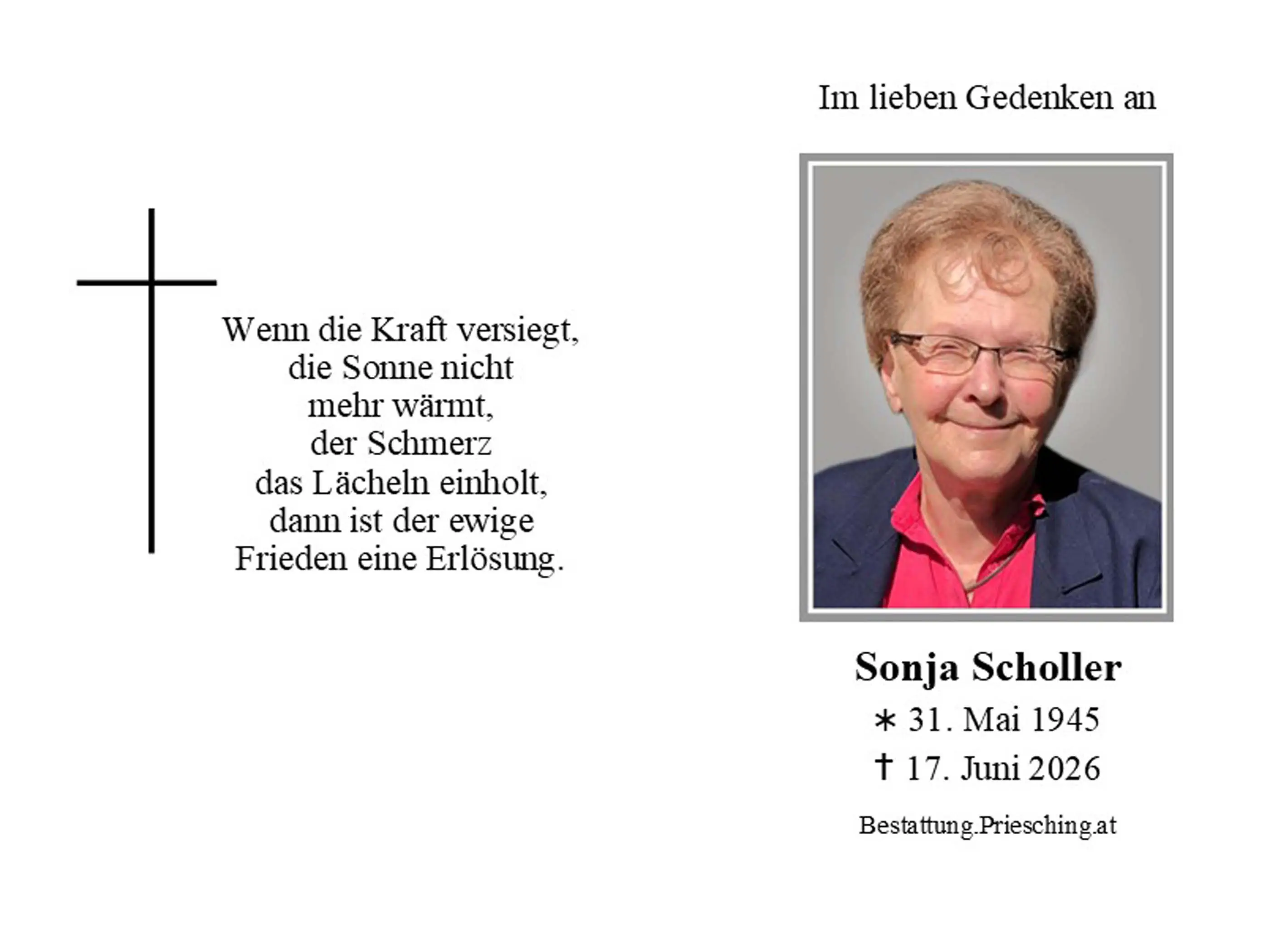 Sterbebild Innen